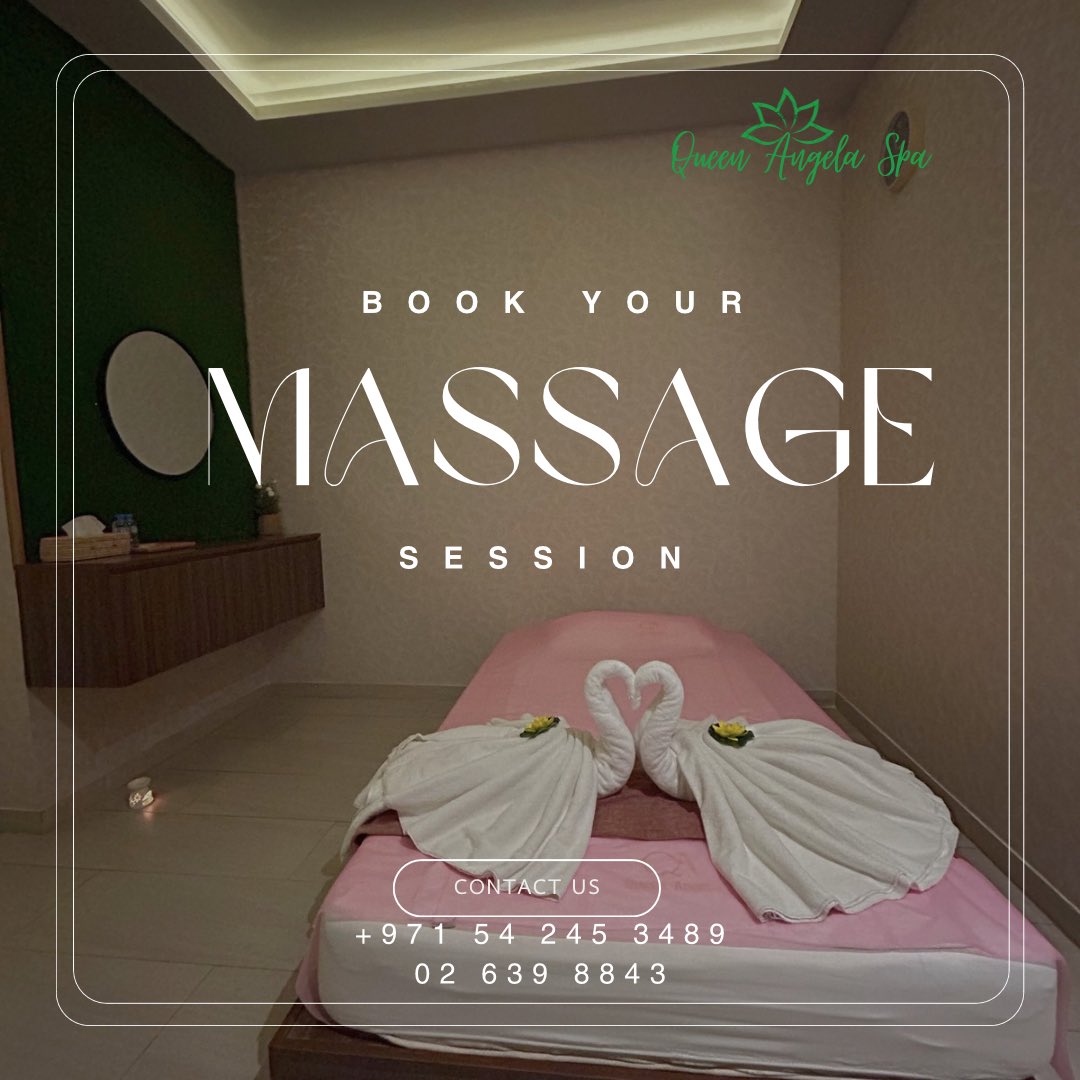 QueenAngelaSpa's tweet photo. Book your massage session! 🥰

Queen Angela Spa
📲 +971 54 245 3489 or +971 50 290 7568
☎️ 02 639 8843
⏰We are Open daily 11:00 AM - 1:00 AM
📍Beside of Premier Inn Capital Centre AbuDhabi 

#queenangela #spaabudhabi #Abudhabimassage #massagenearme #uae https://t.co/tDHCPpBMuJ