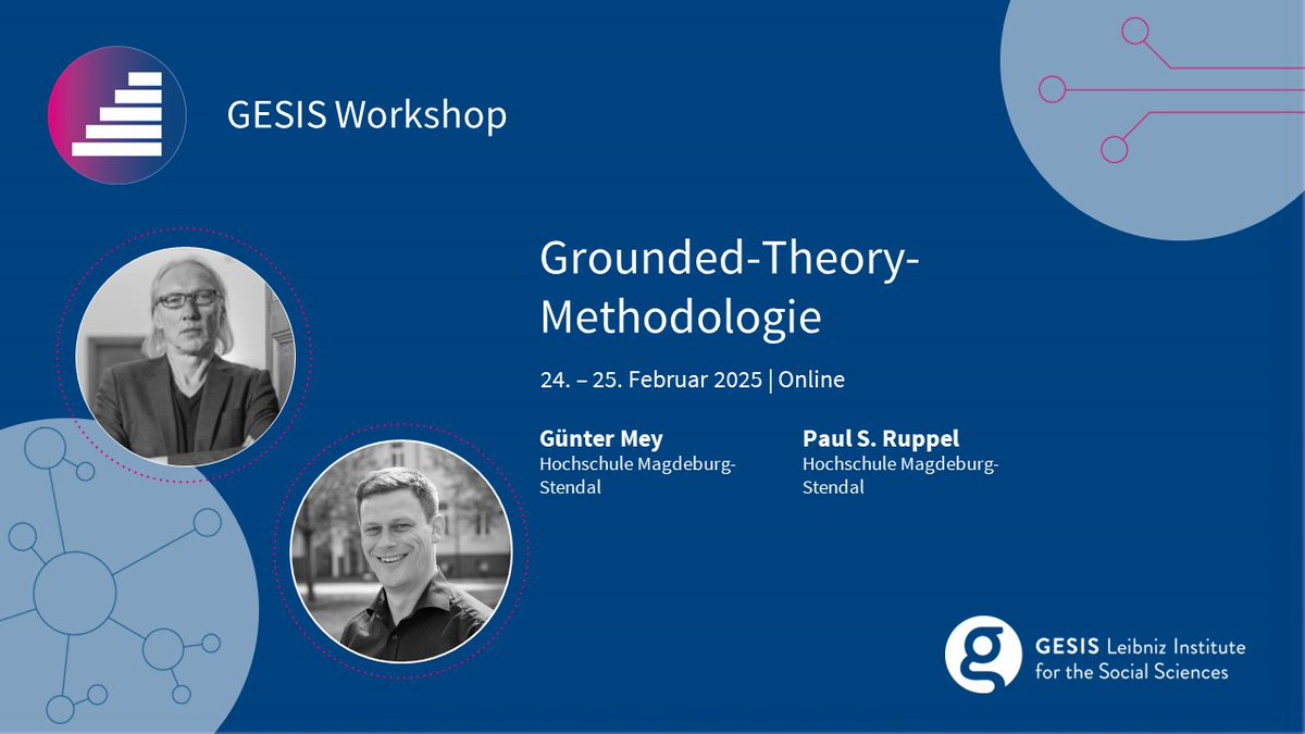 gesistraining's tweet image. 🚨 Grounded-Theory-Projekt ins Stocken geraten? 🚨
Lerne #GTM-Grundlagen wie Kodierung, Sampling &amp;amp; Kategorienbildung im #GESISWorkshop mit Günter Mey &amp;amp; Paul S. Ruppel. 

Bring deine Daten mit und bring deine Forschung voran!
➡️ tinyurl.com/02-25-Grounded…