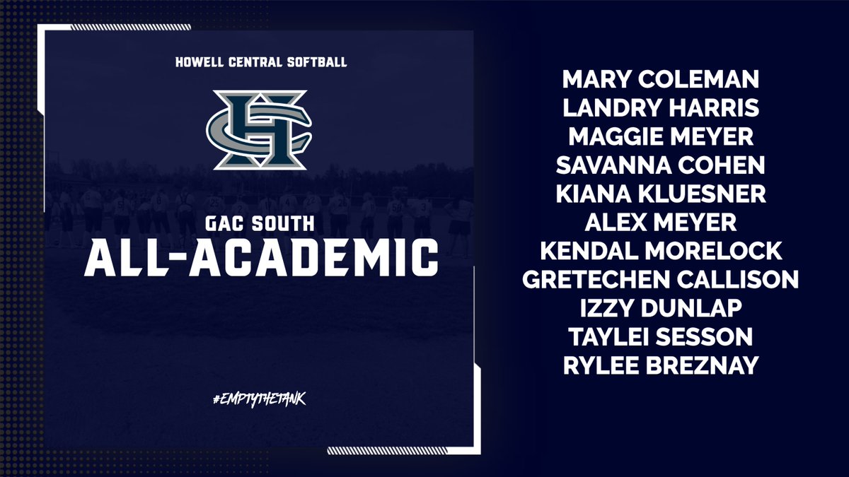 Congratulations to our players who made the All-Academic team. These girls do an amazing job excelling in the classroom while maintaining the busy schedule of being a high school athlete!