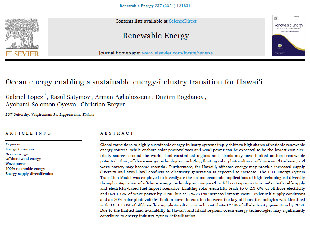 Christian Breyer 🦣 (@christianonre) on Twitter photo 1/ New research <a href="/UniLUT/">LUT University 🚀</a> doi.org/10.1016/j.rene… investigates the role of ocean energy for the Hawaiian energy transition, featuring offshore floating solar PV, offshore wind power, and wave power. 1/ New research <a href="/UniLUT/">LUT University 🚀</a> doi.org/10.1016/j.rene… investigates the role of ocean energy for the Hawaiian energy transition, featuring offshore floating solar PV, offshore wind power, and wave power.