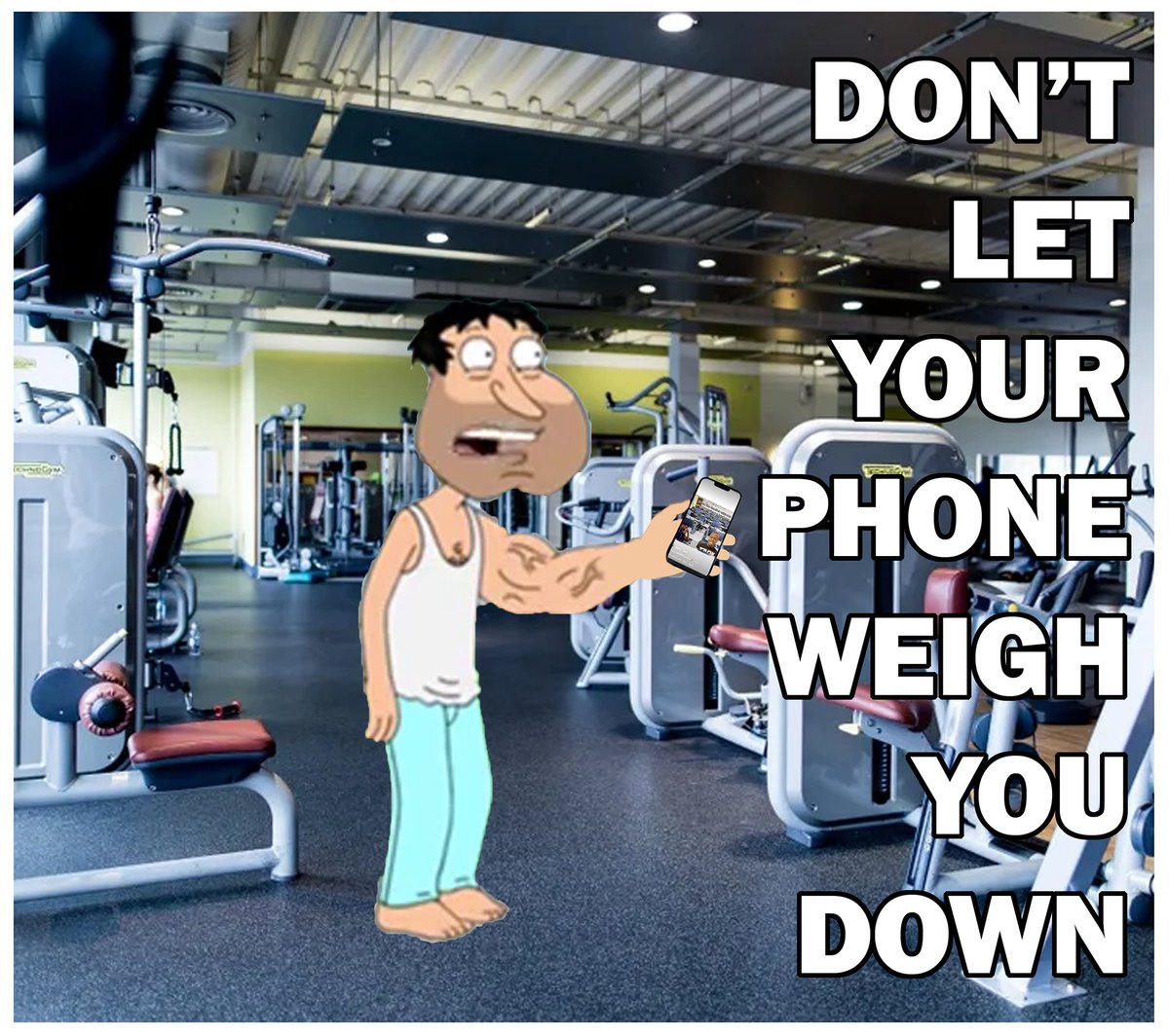 One Minute Brief of the Day: Create campaign posters to stop people using the gym equipment to sit on their phones. #DontTextAndGym 🏋️‍♂️ <a href="/OneMinuteBriefs/">One Minute Briefs ⏱️</a> 
Entries from undergrad Product Design students Reem, Lara, Emmanuel &amp; Jameel