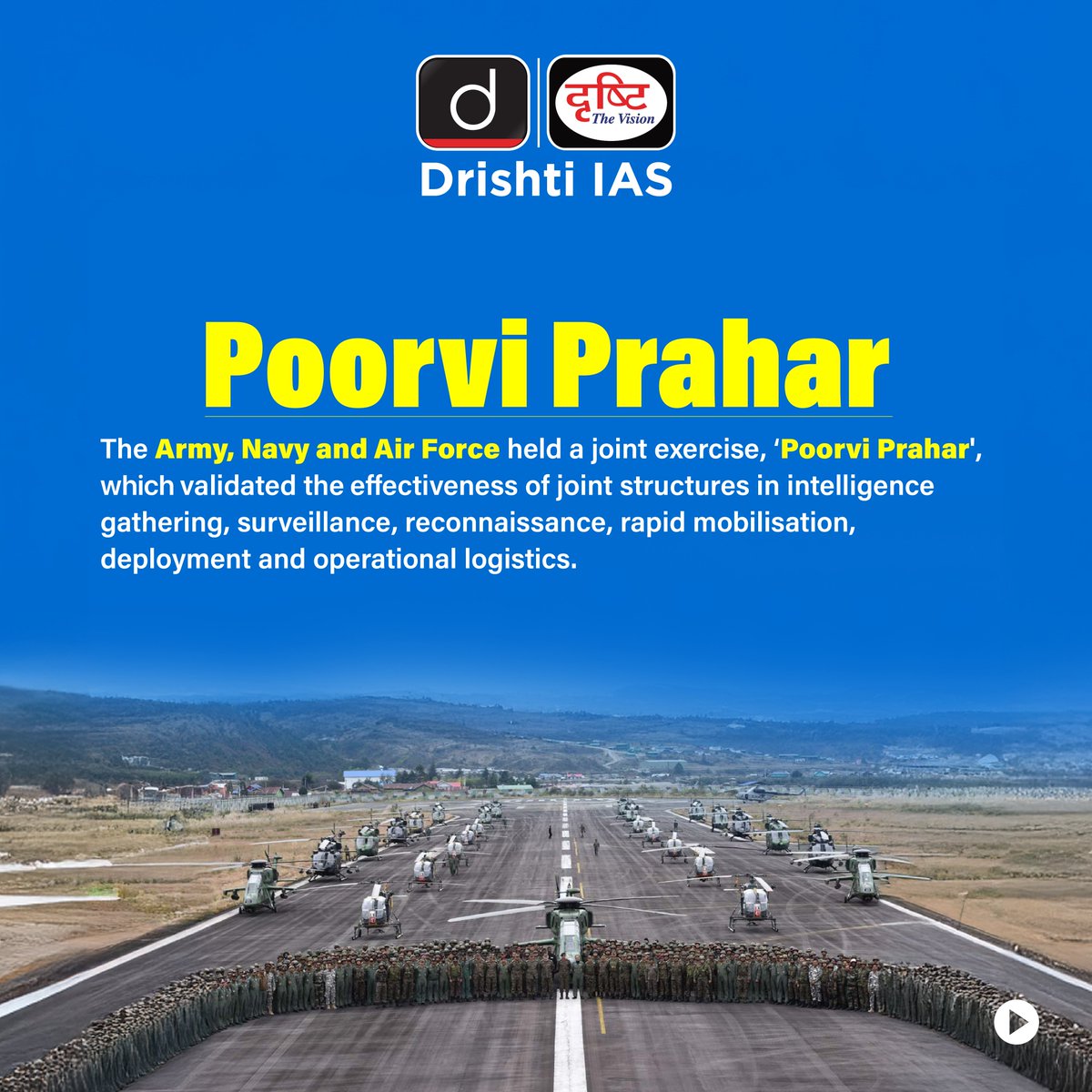 drishtiiaseng's tweet photo. Read about Poorvi Prahar!
#DrishtiDailyBrief #PoorviPrahar #Army #Navy #AirForce #Exercise #ArunachalPradesh #Assam #Sikkim #WestBengal #Surveillance #Reconnaissance #Mobilisation #Deployment #UPSC #IAS #DrishtiIAS #DrishtiIASEnglish https://t.co/9zizM4GLPf