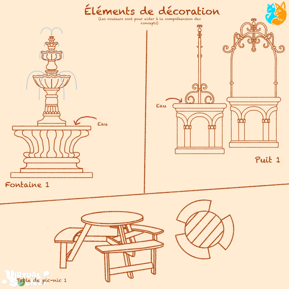 ✨ Come and see the last part of our new decoration concepts for VirtualSociety! ✨

From fountains to flower pots, Chloé's art is guiding our 3D artists to bring these cozy designs to life !🌸

Support us on Patreon to make it happen! 💖