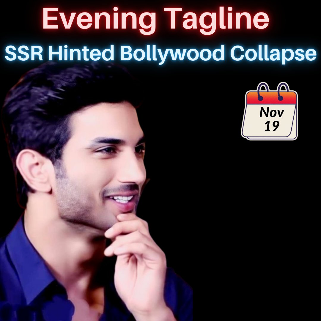Kriddha_Pro's tweet photo. SSR Hinted Bollywood Collapse - Evening Tagline
@withoutthemind @divinemitz https://t.co/rXqGURF1NV