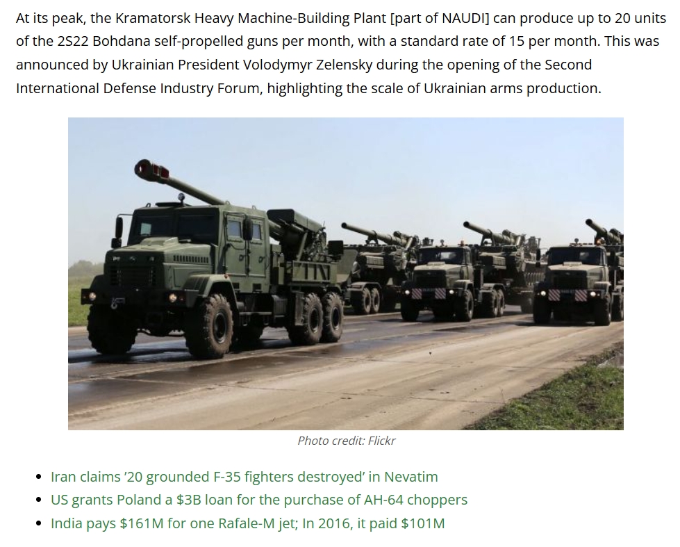 NeroArmored's tweet photo. Ukraine is about to become the country with the largest production of self-propelled artillery in the world. The production capacity of 2S22 Bohdana will reach 240 by the end of 2024. https://t.co/8Bj0NHgGZg