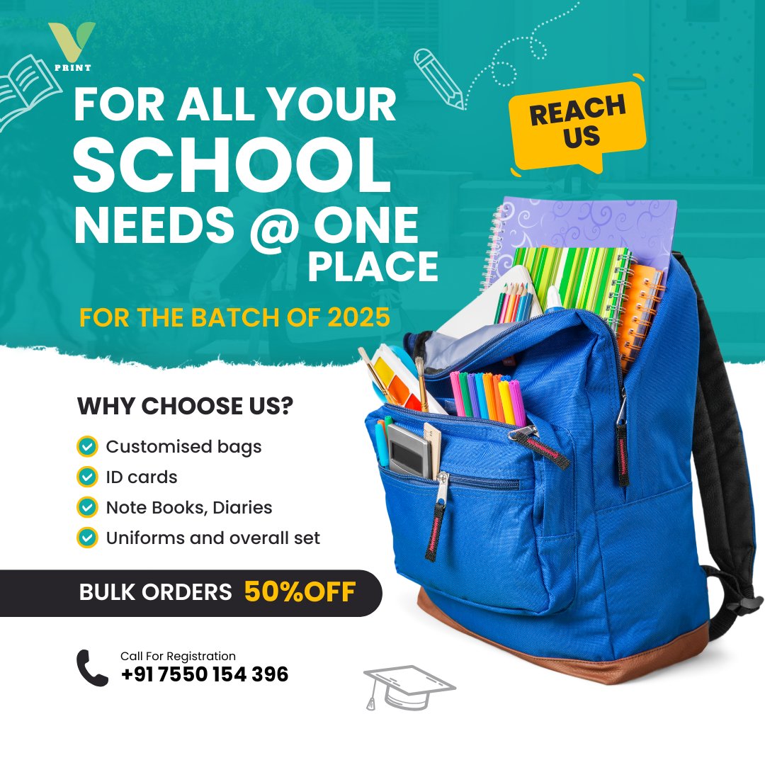 VprintBlr's tweet photo. #vprint
#VPrint #PrintingSolutions #SchoolSupplies #BangalorePrinting #BulkOrders #HighQualityPrinting #CustomPrinting #EducationalSupplies #IDCardsPrinting #CalendarsAndDiaries #BengaluruSchools #OneStopPrinting #AffordablePrinting #SchoolNeeds #StationeryPrinting #Printnearme https://t.co/XWcHuhCB4q