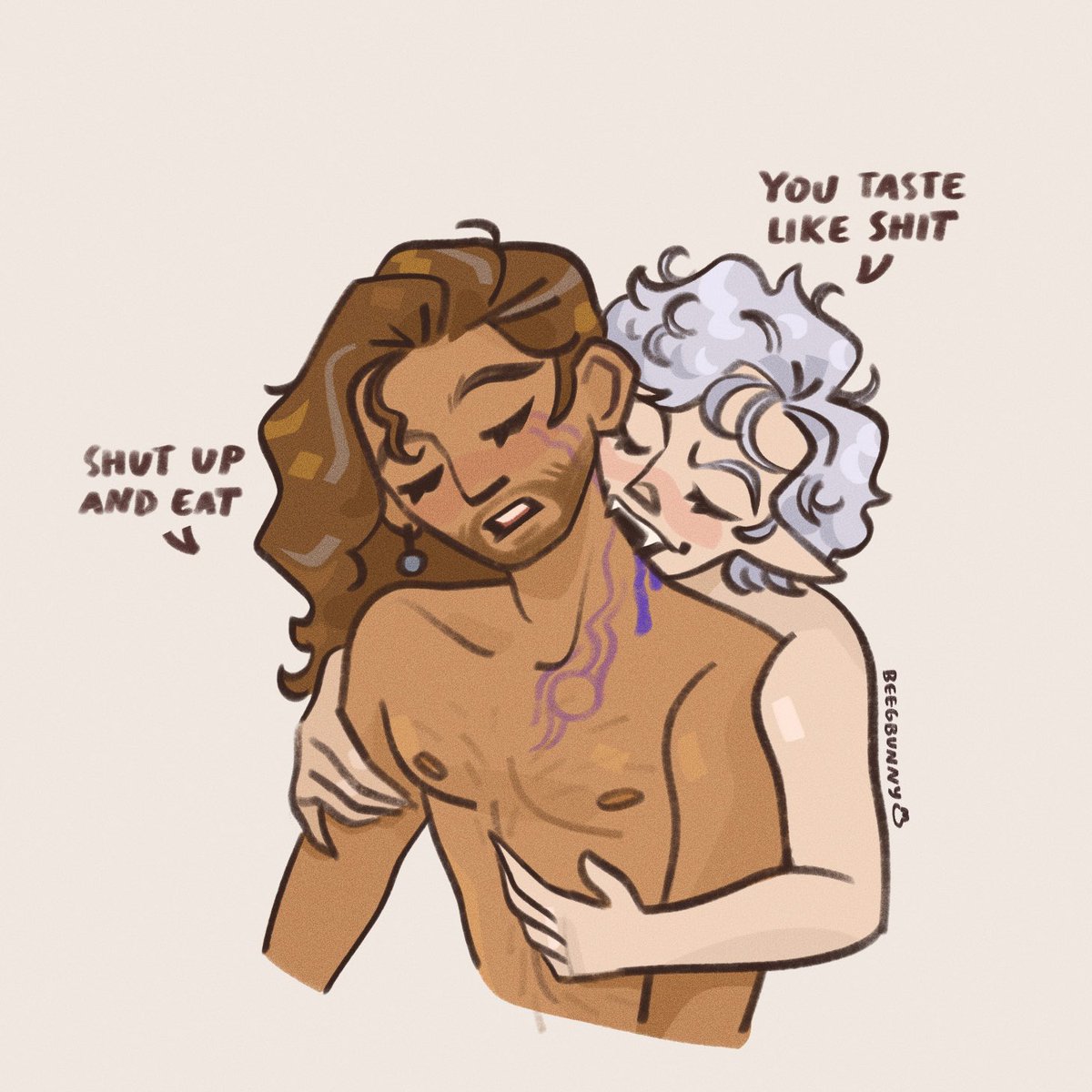 Going back to my bloodweave roots 🦇🫶🏻 love the fact that gale's blood taste like bile lol 

#bg3 #baldursgate3 #bloodweave #astarion #galedekarios