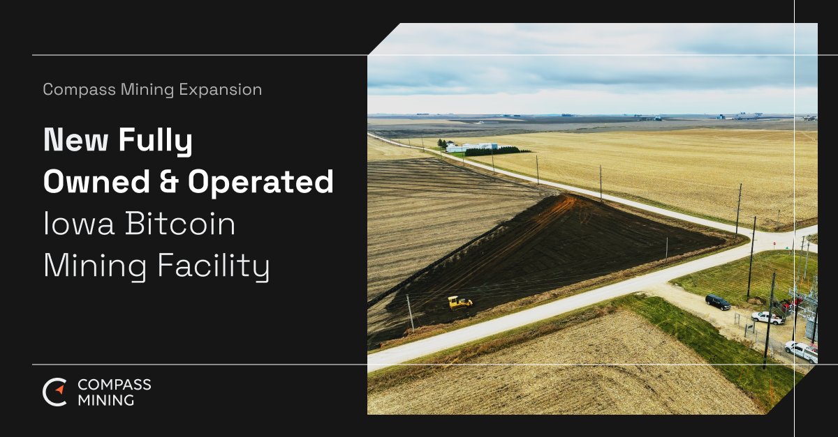 Very excited for our team and our clients as we develop our first fully owned and operated Compass mining facility in Iowa. More to come. 

theminermag.com/news/2024-11-1…
