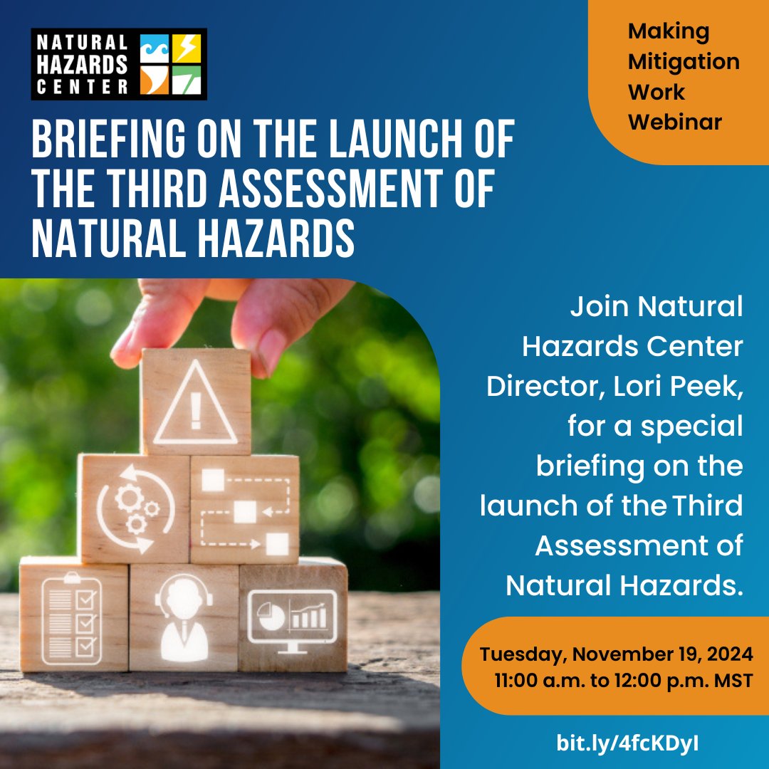 HazCenter's tweet photo. Join us TODAY for the #MakingMitigationWork Webinar! https://t.co/Zd0ptdzPj3 https://t.co/r9HqAyXWXE
