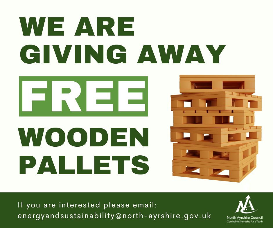 📢 We have a large number of unused wooden pallets to give away free – preferably to local community groups.

We can help you load the pallets but you will need to provide the transport. Pallet dimensions: 2500mm x 1130mm x 110mm.

If you can put the pallets to good use, please