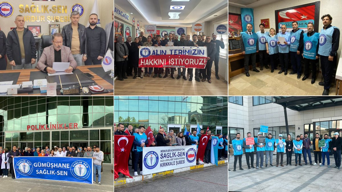 sagliksen's tweet photo. Sağlık Bakanlığı 2025 Yılı Bütçesi TBMM Plan ve Bütçe Komisyonu’nda görüşülürken Sağlık-Sen Şubeleri de yaptıkları basın açıklamaları ile “bütçede sağlık çalışanlarının taleplerine öncelik verilmeli” çağrısında bulundu.

#BütçedeSağlıkÇalışanınaÖncelik
⤵️
https://t.co/0OBi65Zqo7 https://t.co/8opqh2j2bm