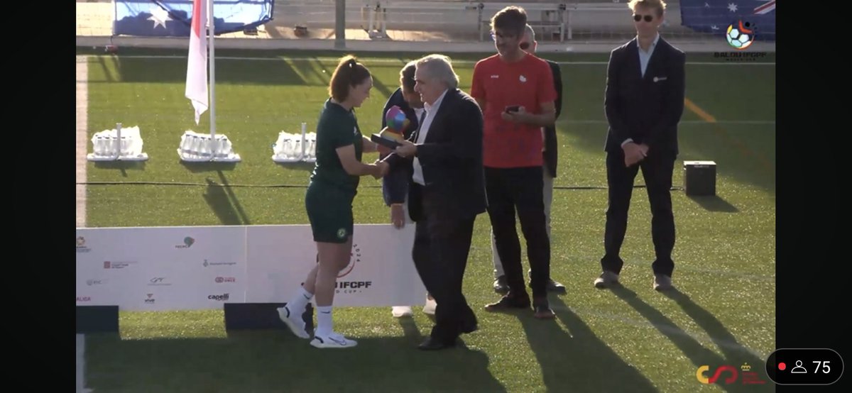tiadotcon's tweet photo. #IFCPFMWC @FAIreland @IrelandFootball 
Immensely proud of @AshEConway3 and the Ireland CP Team on 3rd place in their first World Cup Tournament 💚☘️🇮🇪 and Golden Boot for Heather #16goals https://t.co/pQQvamAbi7