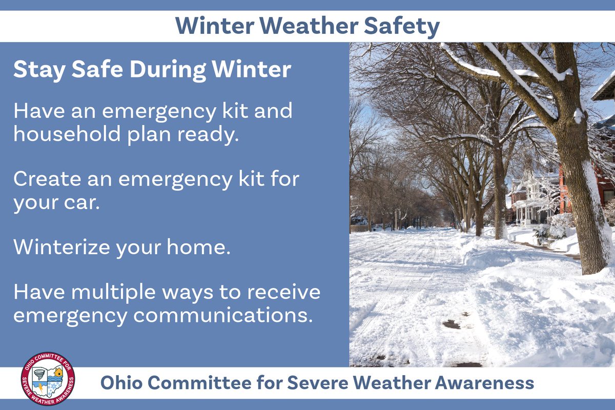 Have a plan, create a kit, start preparing for winter weather today. To learn more about winter weather safety, visit: bit.ly/4evGFQy #WinterSafetyAwarenessWeek