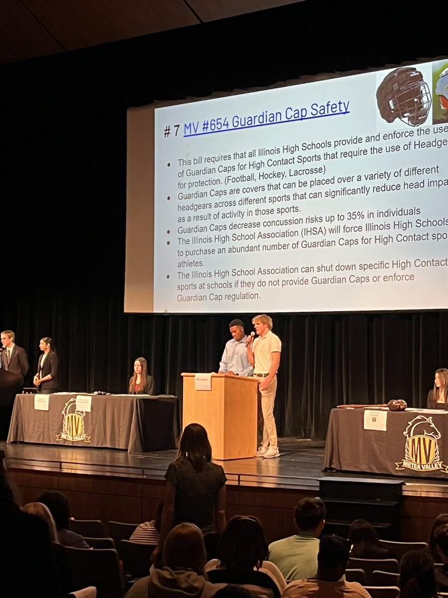 Senior Ryan Williams presenting his bill on preventing concussions on building wide Congress Day. Proud of this student-athlete on and off the field! <a href="/MeteaBoosters/">Metea Boosters</a> <a href="/MeteaAthletics/">Metea Athletics</a>