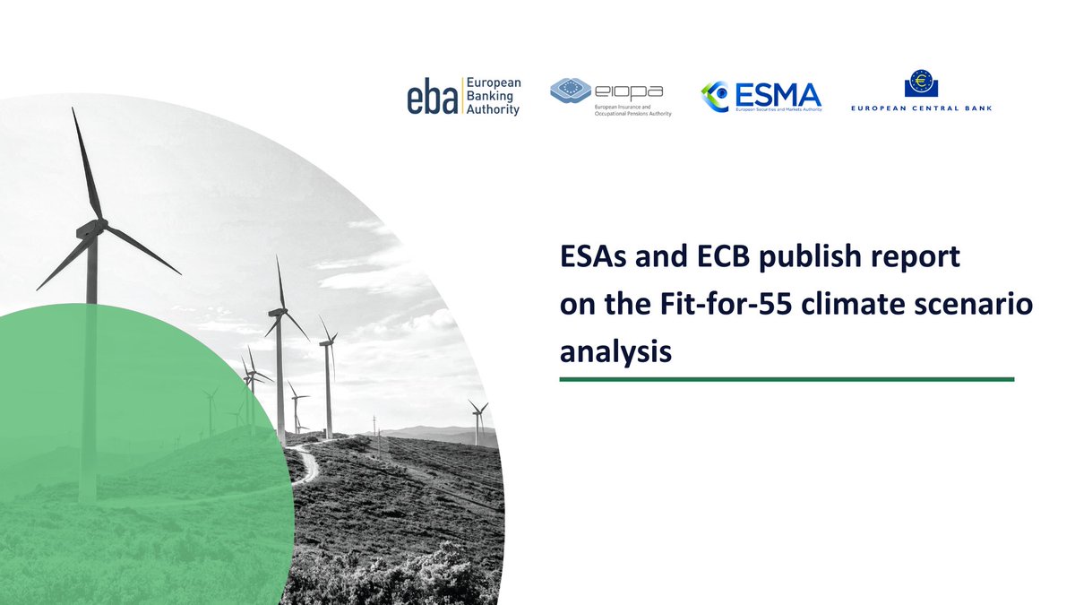 The #ESAs-<a href="/ecb/">European Central Bank</a> report FF-55 exercise is here!🌍

It shows results of a joint one-off climate risk scenario analysis, which assesses resilience of EU financial sector to☔climate-related + macroeconomic shocks while the FF55 package is being implemented🌱

europa.eu/!4Xd9pF