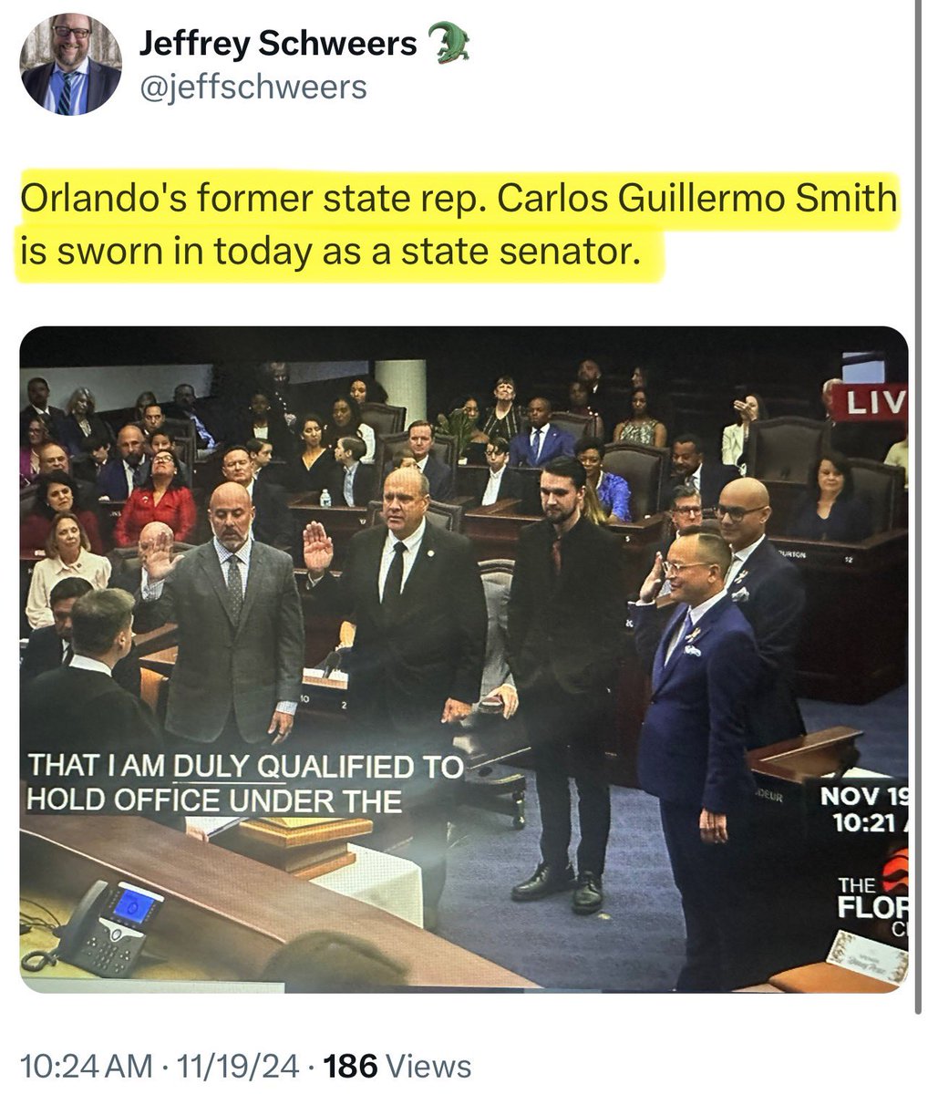Senator Carlos Guillermo Smith tweet media