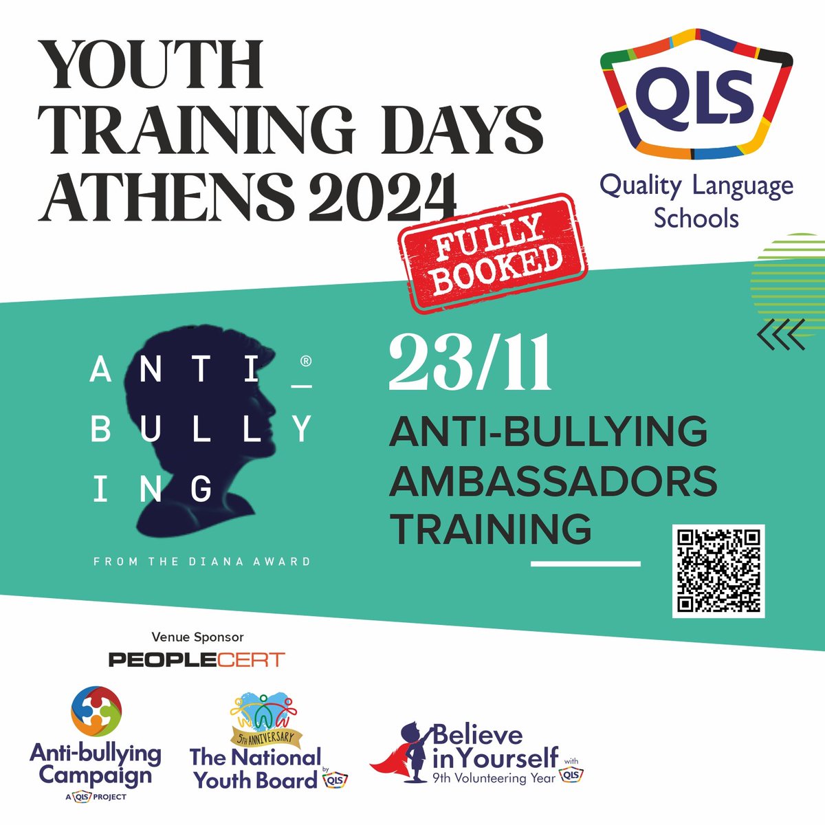 qlsnetwork's tweet image. ⏳️Counting down the days to welcome back the @AntiBullyingPro Ambassadors training in Athens, on 23 November in Athens. Hosted by @qlsnetwork! Venue kindly sponsored by @PeopleCert 🙏🏻.
👩🏽‍🤝‍👨🏼🇬🇧🇬🇷 #youth #eaquals #Antibullying #TheDianaAward #bullying #chooserespect #PeopleCert