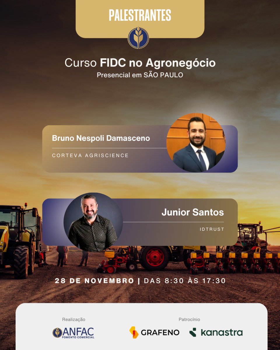 bruno_nespoli's tweet photo. O agronegócio brasileiro é o Brasil que vai certo! Faça sua inscrição na terceira edição do curso FIDC Agro da @anfac_br 🇧🇷
https://t.co/pnxmB0gjVJ 👏 #agro #fidc #safra #creditorural https://t.co/s357ivb51g