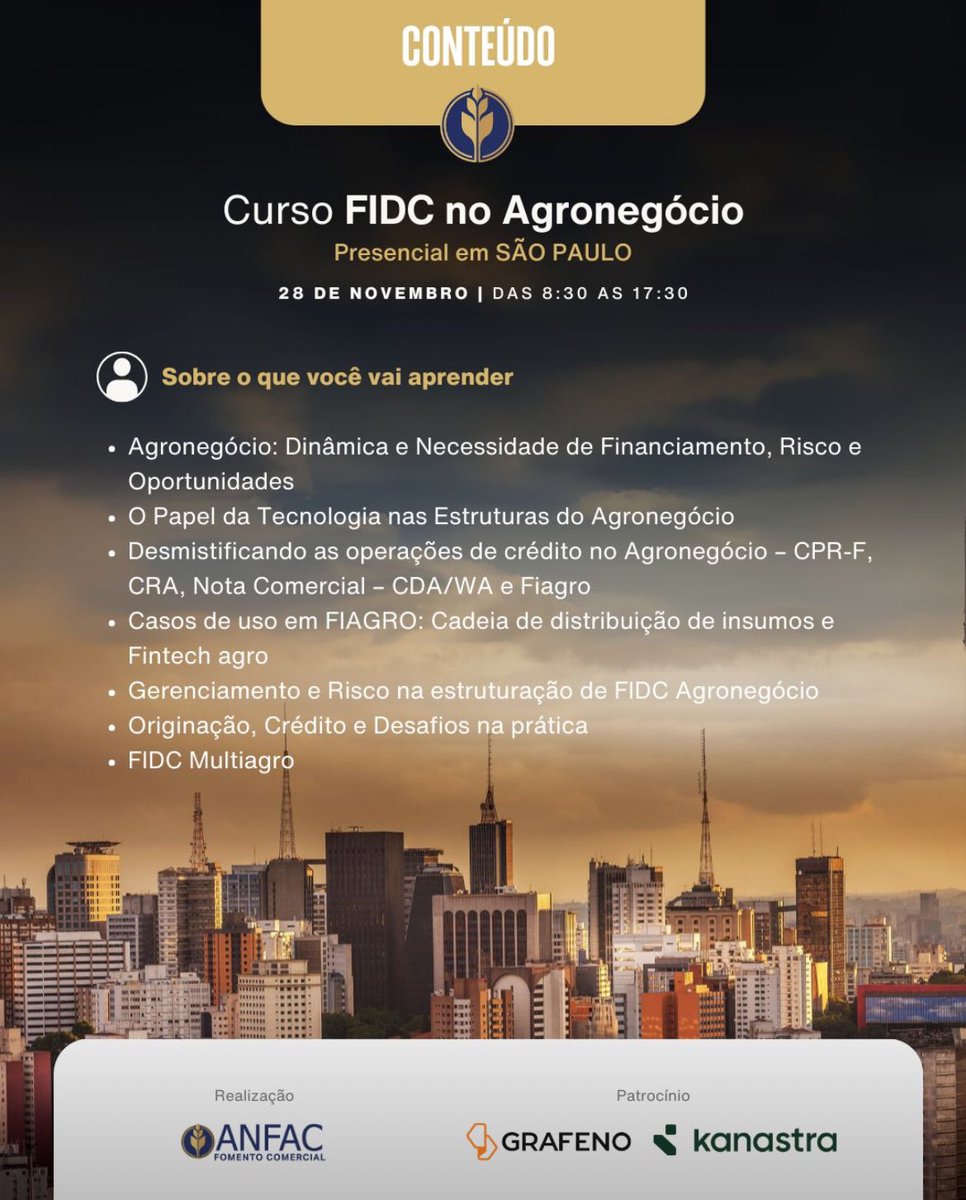 bruno_nespoli's tweet photo. O agronegócio brasileiro é o Brasil que vai certo! Faça sua inscrição na terceira edição do curso FIDC Agro da @anfac_br 🇧🇷
https://t.co/pnxmB0gjVJ 👏 #agro #fidc #safra #creditorural https://t.co/s357ivb51g