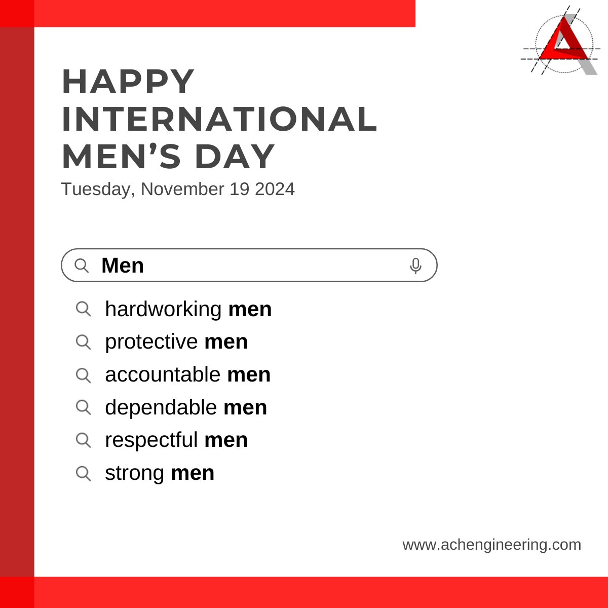 ach_inc's tweet photo. To all the fathers, brothers, mentors, friends, and colleagues—thank you for all that you do! 💙

𝗛𝗮𝗽𝗽𝘆 𝗜𝗻𝘁𝗲𝗿𝗻𝗮𝘁𝗶𝗼𝗻𝗮𝗹 𝗠𝗲𝗻’𝘀 𝗗𝗮𝘆!

#InternationalMensDay #MensDay2024 # https://t.co/s21tGRO4AM
