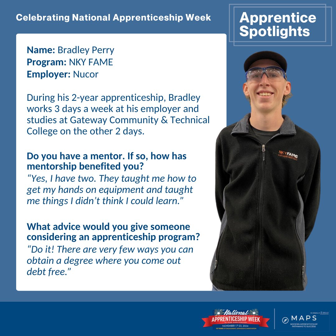 UofL MAPS Program (@uoflmapsprogram) on Twitter photo 🎉 Happy National Apprenticeship Week! 🌟
Today, we’re spotlighting Geoffrey and Bradley, two apprentices excelling in their two-year program. They balance on-the-job training with their employer and classroom learning at our partner <a href="/GCTC_News/">Gateway Community & Technical College</a> 🎉 Happy National Apprenticeship Week! 🌟
Today, we’re spotlighting Geoffrey and Bradley, two apprentices excelling in their two-year program. They balance on-the-job training with their employer and classroom learning at our partner <a href="/GCTC_News/">Gateway Community & Technical College</a>
