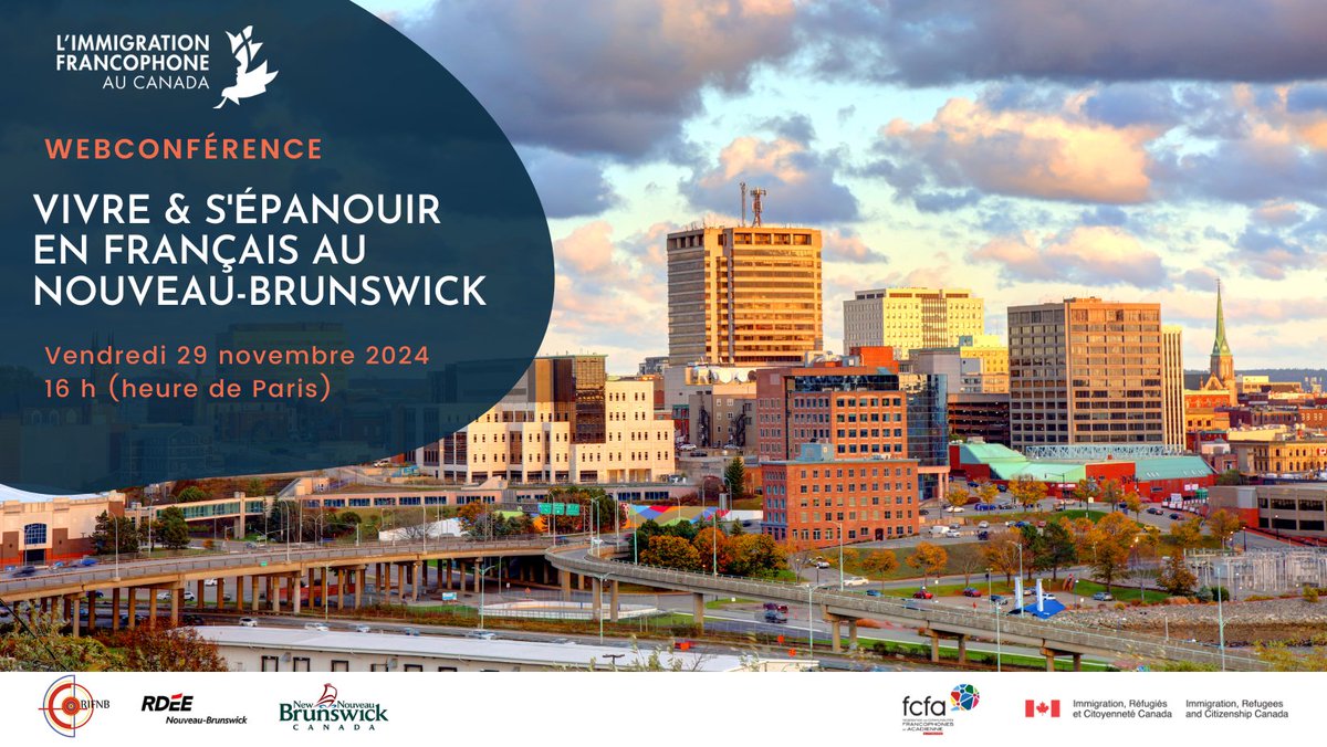 FCFAimmigration's tweet photo. Vous êtes intéressé pour vous installer au Nouveau-Brunswick? Le webinaire du 29 novembre, 16h (Paris), vous présentera les communautés francophones et acadiennes, les emplois et vous permettra de poser vos questions sur la vie quotidienne. Inscription: https://t.co/AkIBVEO3Nz https://t.co/5qlAU1nh7c