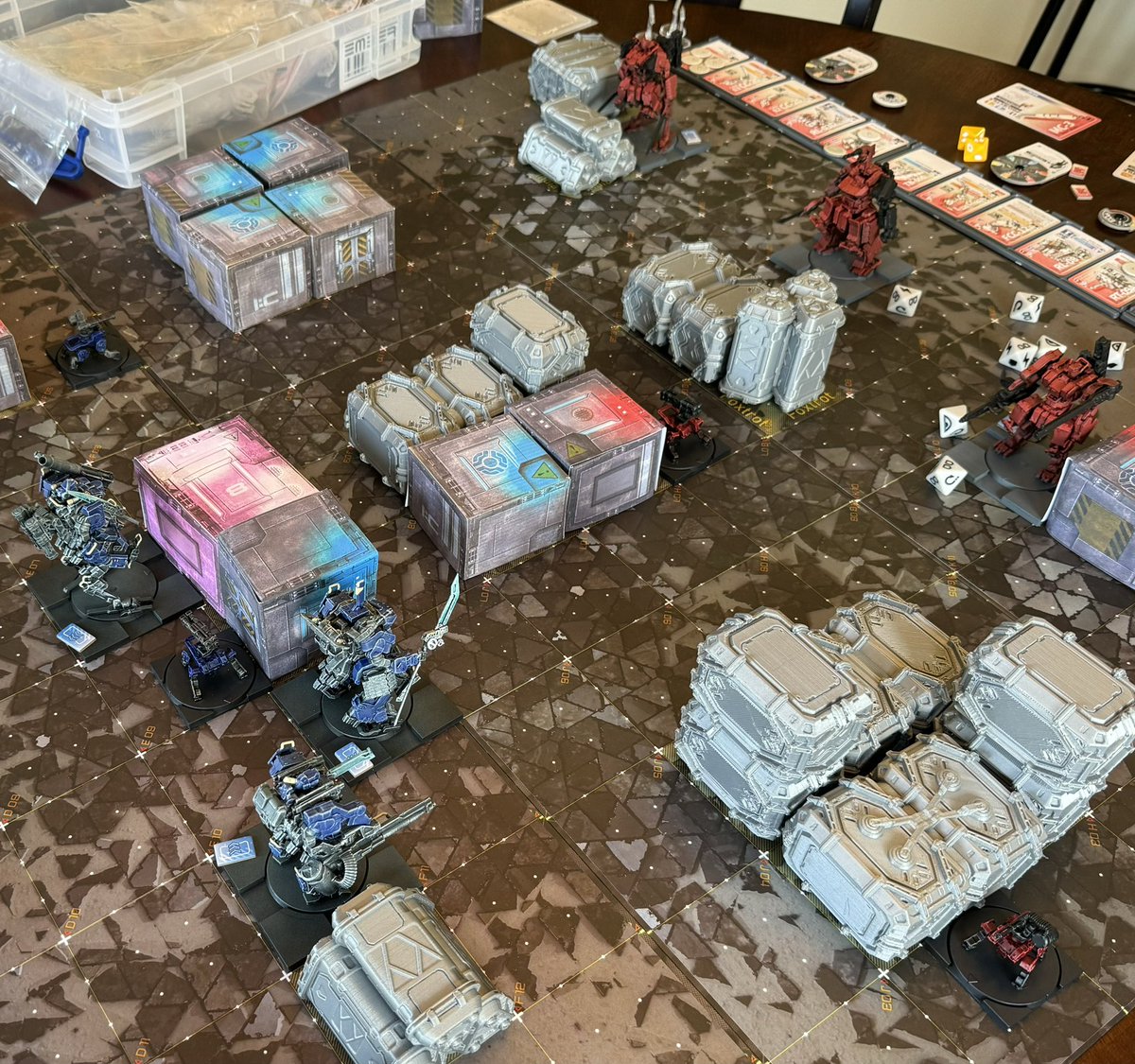 IgnitionCoreLLC's tweet photo. We got to table our mechs over the weekend! The game is fun, snappy and easy to pick up. The game wasn’t even over and I was planning new mech builds. Can’t wait to play again! 🙂 

Preorder at https://t.co/erpxXgv62b

#ignitioncoregames #emberobsidianprotocol #obsidianprotocol https://t.co/I2cuhiNfnh