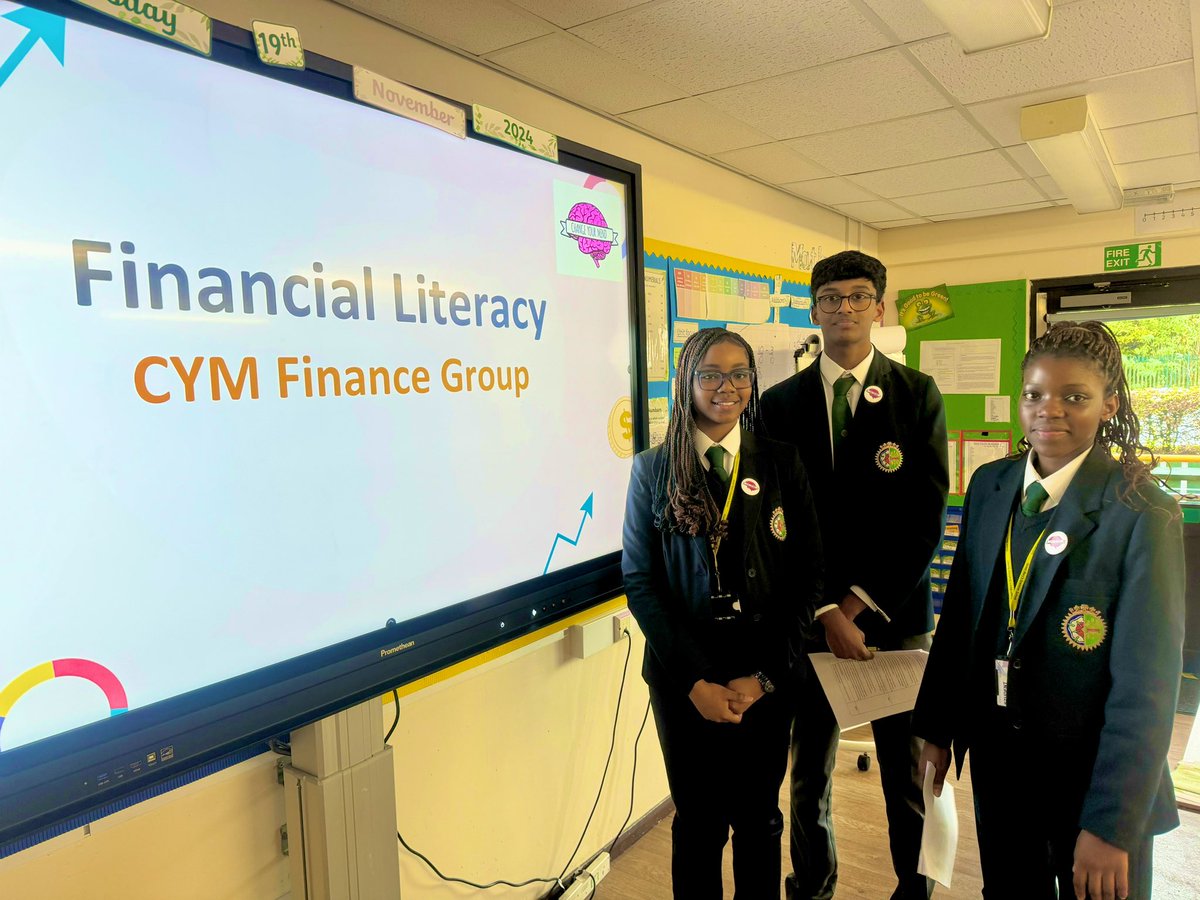 QMGS_CYM's tweet image. CYM Futures Team were at @NorthWalsall this afternoon delivering their ‘Financial Literacy’ workshop.The Year 6’s learnt about financial terms in the real world.Well done to Riyon,Tafara & Tajah who confidently lead this new addition to our CYM program. See you again soon NWPA!