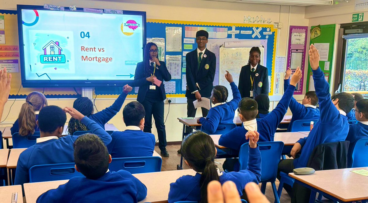 QMGS_CYM's tweet image. CYM Futures Team were at @NorthWalsall this afternoon delivering their ‘Financial Literacy’ workshop.The Year 6’s learnt about financial terms in the real world.Well done to Riyon,Tafara & Tajah who confidently lead this new addition to our CYM program. See you again soon NWPA!