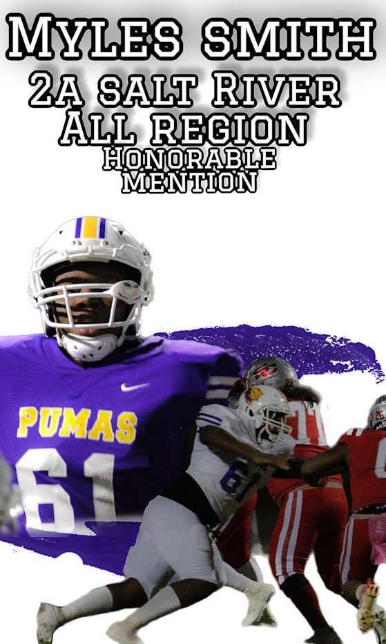 SequoiaAth24's tweet photo. Congratulations 2027 DL Myles Smith on making Honorable Mention for 2A Salt River Region.#GoPumas https://t.co/QrCGHB5eP4