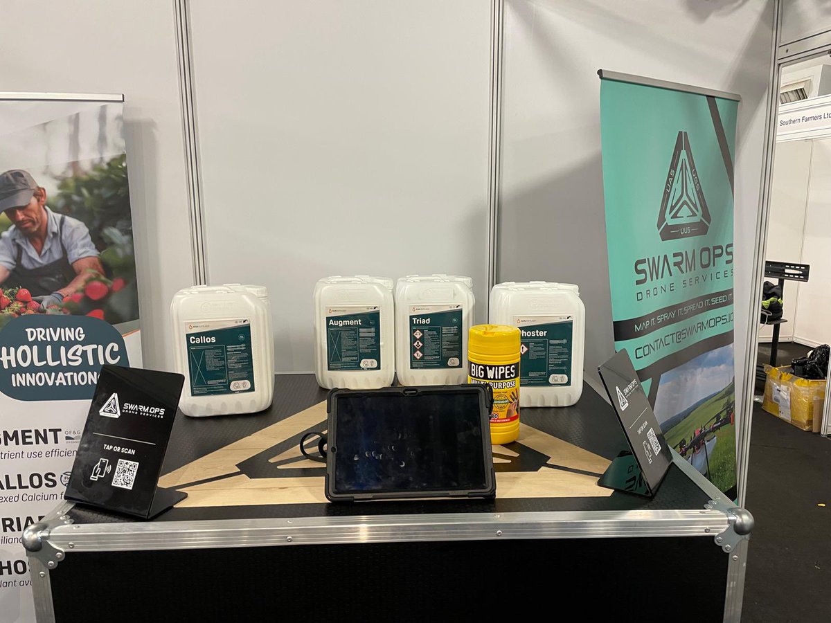 SoilManJoe's tweet image. All set up for the vineyard show tomorrow, thank you swarm ops for having us on your stand.

The drone is pretty impressive!

@AivaFertiliser @fargro