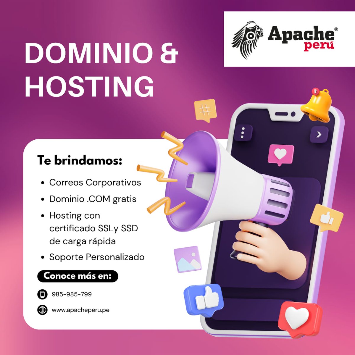 apacheperu's tweet image. Correos corporativos para tu Negocio o Empresa desde 85 soles al año INC IGV.

Solicita información a nuestro WhatsApp 985985799

apacheperu.pe
