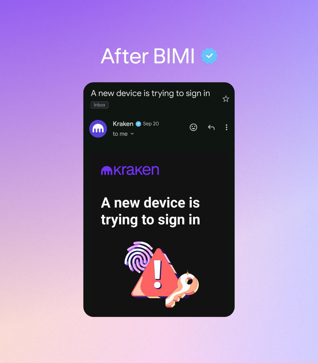 We're taking our email security up a notch with BIMI 🛡️ (Brand Indicators for Message Identification)

🐙 Easy Recognition: Spot our logo + blue checkmark.
✅ Verified Emails: BIMI + DMARC block spoofing.
🎣 Phishing Protection: Your safety, our priority.

#ProductivelyParanoid