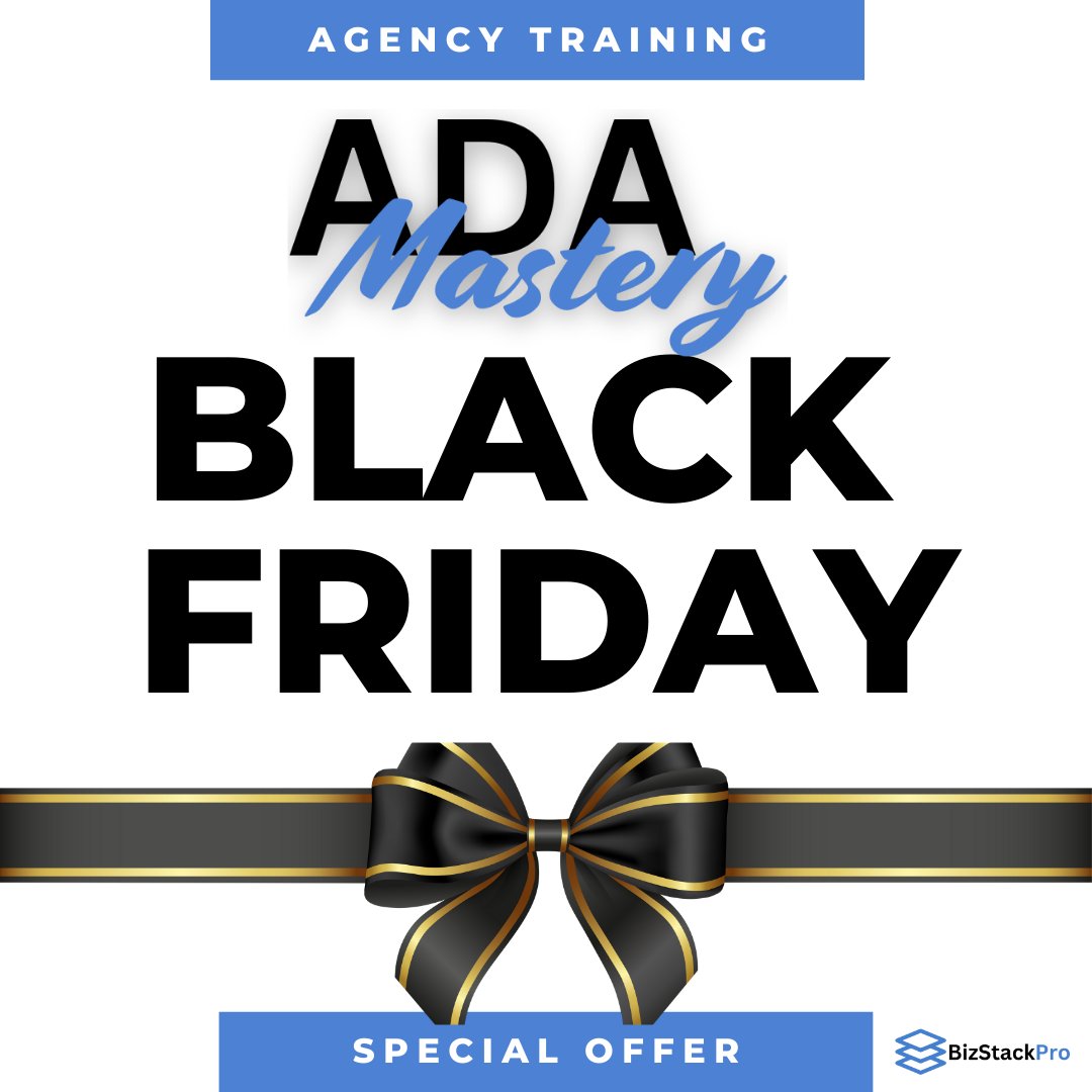 KenGeorgeII's tweet photo. Why ADA compliance matters?
Millions of people rely on accessible websites. With our ADA Bundle Agency course, you will learn how to offer this crucial service. And for Black Friday, you can save $200 monthly!

Get started today

https://t.co/3986RS7KX5 https://t.co/AHUzpM4ujv
