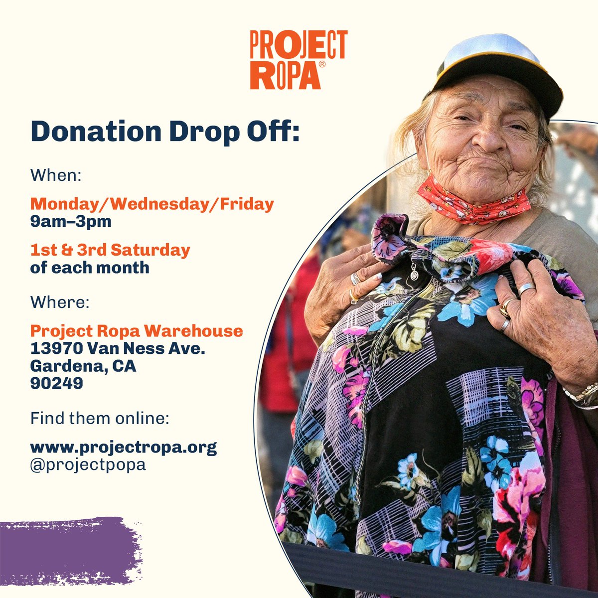 Earth Angel (@earthangelsets) on Twitter photo <a href="/TheGreenShot_/">TheGreenShot</a> <a href="/ProjectRopa/">Project Ropa®</a> Drop-offs can be made at:
📍 Project Ropa’s Warehouse – 13970 Van Ness Avenue, Gardena, CA 90249
🗓️ Mondays, Wednesdays, and Fridays: 9am–3pm
🗓️ 1st and 3rd Saturday of each month: 10am–1pm
🧵 4/4 <a href="/TheGreenShot_/">TheGreenShot</a> <a href="/ProjectRopa/">Project Ropa®</a> Drop-offs can be made at:
📍 Project Ropa’s Warehouse – 13970 Van Ness Avenue, Gardena, CA 90249
🗓️ Mondays, Wednesdays, and Fridays: 9am–3pm
🗓️ 1st and 3rd Saturday of each month: 10am–1pm
🧵 4/4