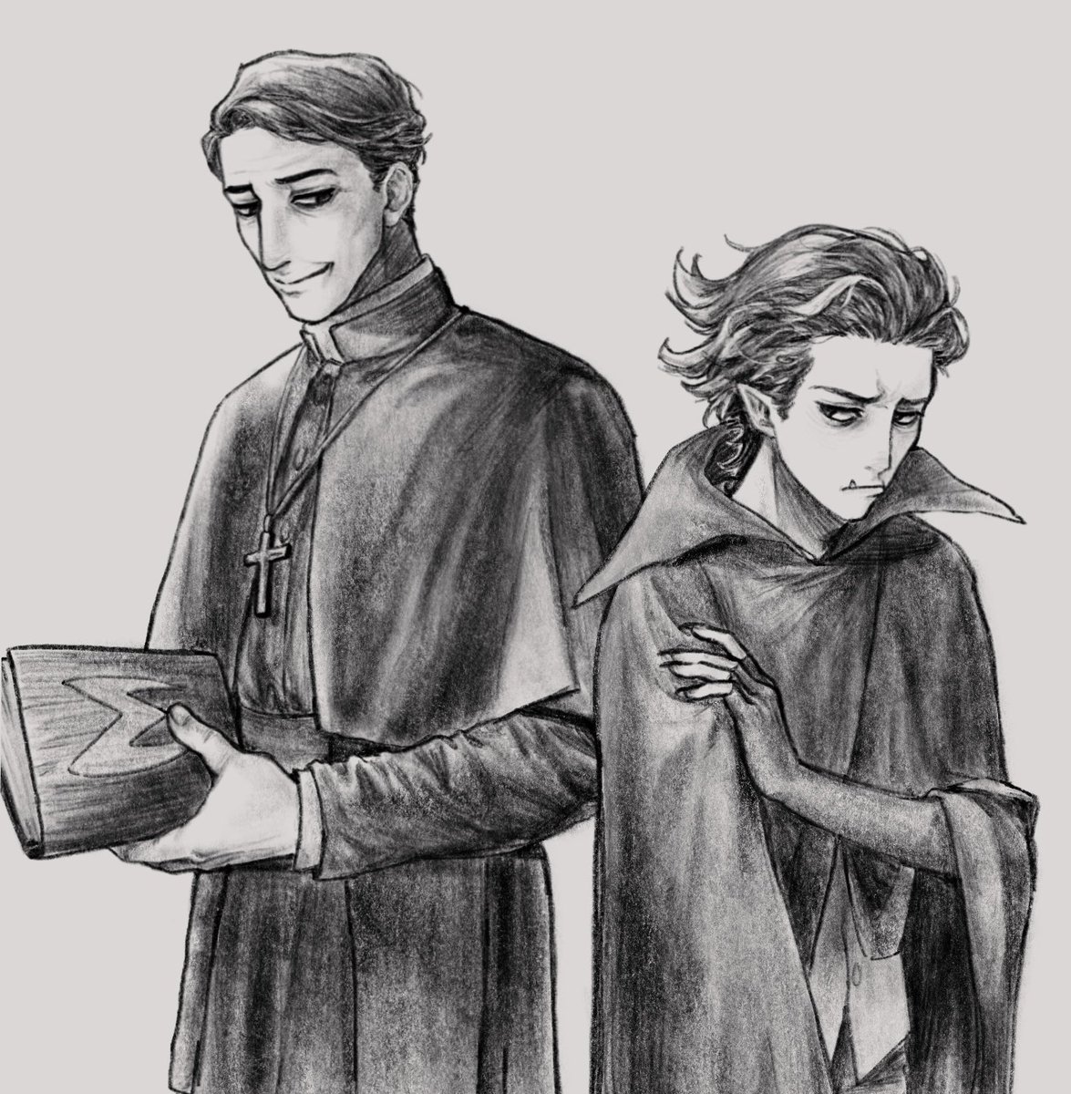SomDoay's tweet photo. Father Maxwell and Vampire Wilson
I don’t know why I drew this and I drew Maxwell too well.🤒

#maxwill https://t.co/U4kkPStGSX