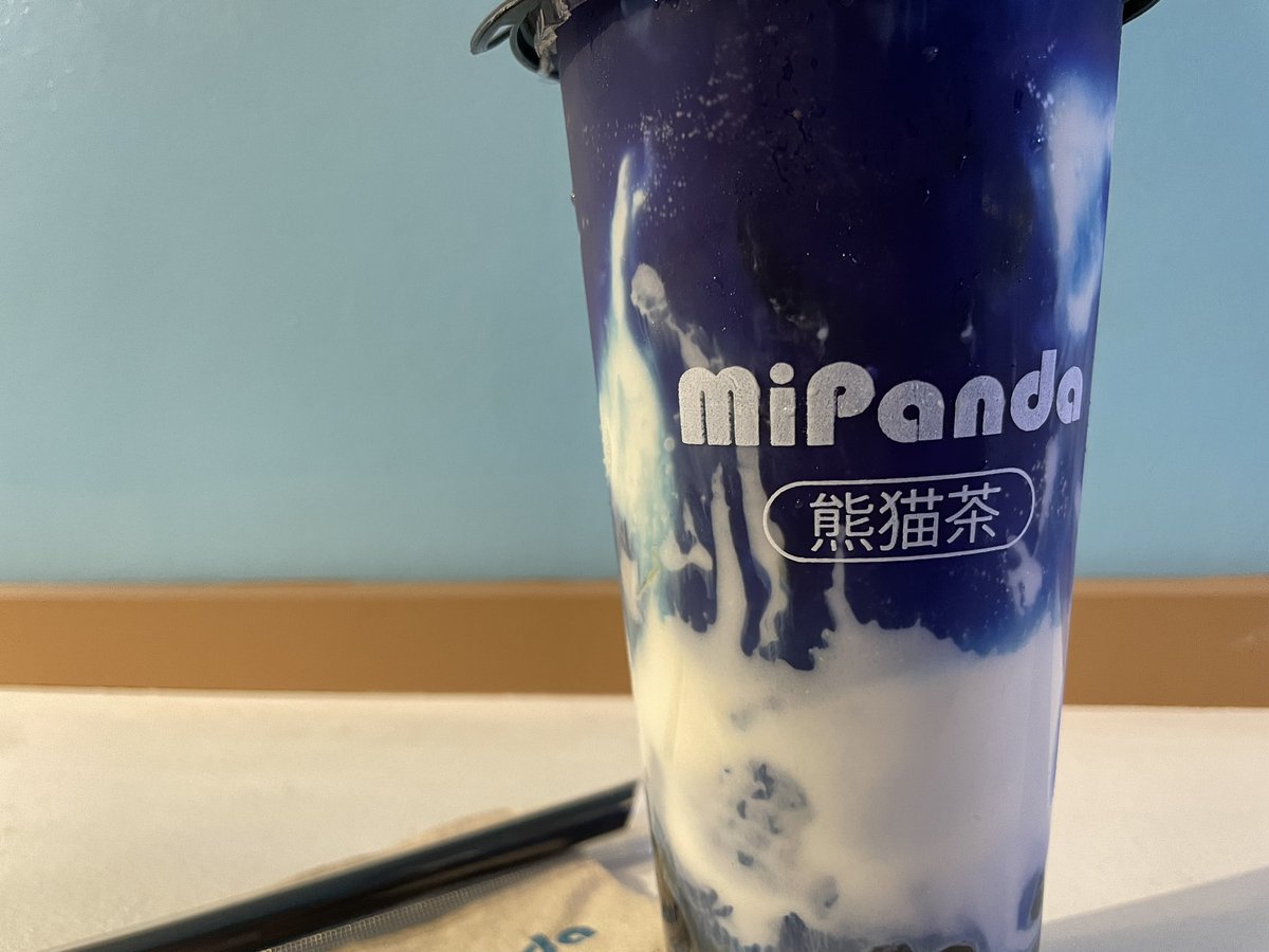 It never occurred to me to post life updates here. Have this pic of some butterfly pea milk tea I drank