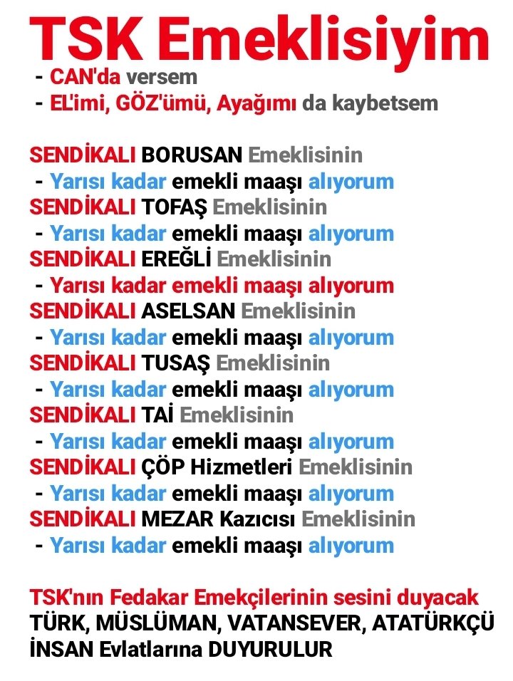 EmekliTurkiye's tweet photo. LÜTFEN 
 - SESİMİZİ DUYUN ARTIK.!

#MeseleYusufTekinDeğil Yasin Obuz Meserati Sigara Rusya Putin Dünya Savaşı Özgür Özel  @remzialbasan @celebimehmeta @omerrcelik @EmineErdogan @RTErdogan @TSKGnkur @tsk_gv @alitilkici38 @tcsavunma @msuedutr @KRTCANLI @ankahabera  Kent Lokantası https://t.co/2ZDDiQOKkW