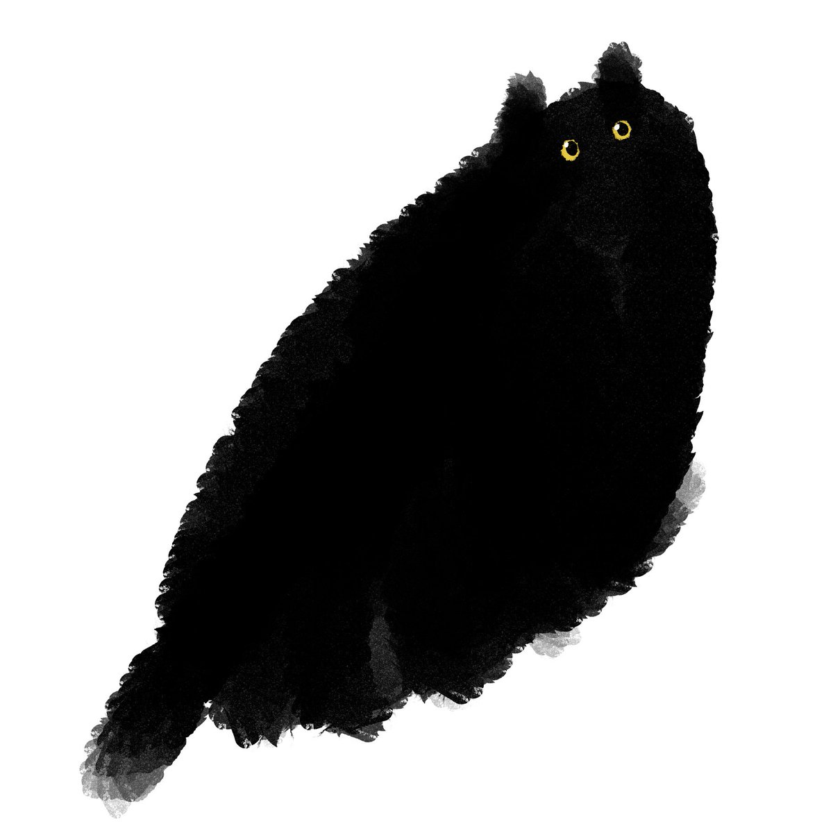 「ブラシの試し描きでできた副産物ネコチャン」|こっペのイラスト
