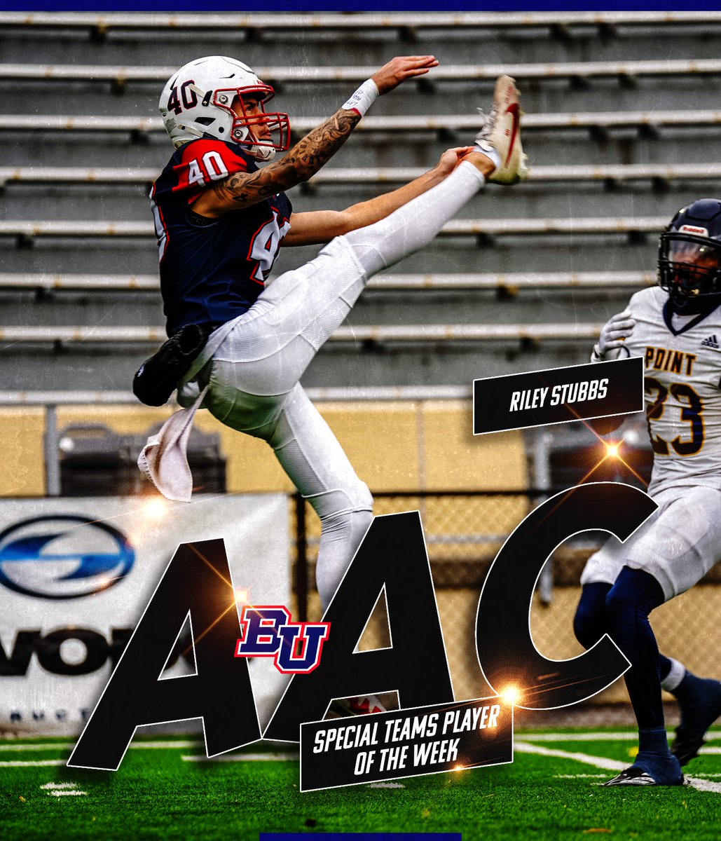 Congrats to Riley Stubbs of <a href="/BluefieldRams/">Bluefield Rams</a> on being named the #AACFB Special Teams Player of the Week

➡️ bit.ly/3ZbghHh

#NAIAFootball | #ProudToBeAAC