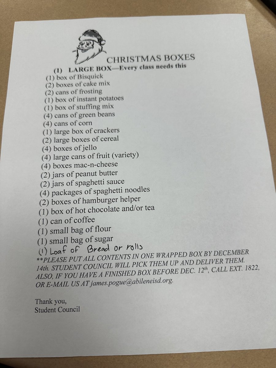 Cooper_boosters's tweet image. WE ARE POSTING THIS ON BEHALF OF OUR ATHLETES INVOLVED IN STUDENT COUNCIL.
IF YOU CAN HELP OR KNOW ANYONE THAT CAN PLEASE LET THEM OR ANDY CASPELL KNOW.
OR DONATE MONEY AND THEY WILL DO THE SHOPPING.
LAST YEAR THE BOOSTER CLUB ALONG WITH ALL SPORTS GROUPS DONATED 20 BOXES