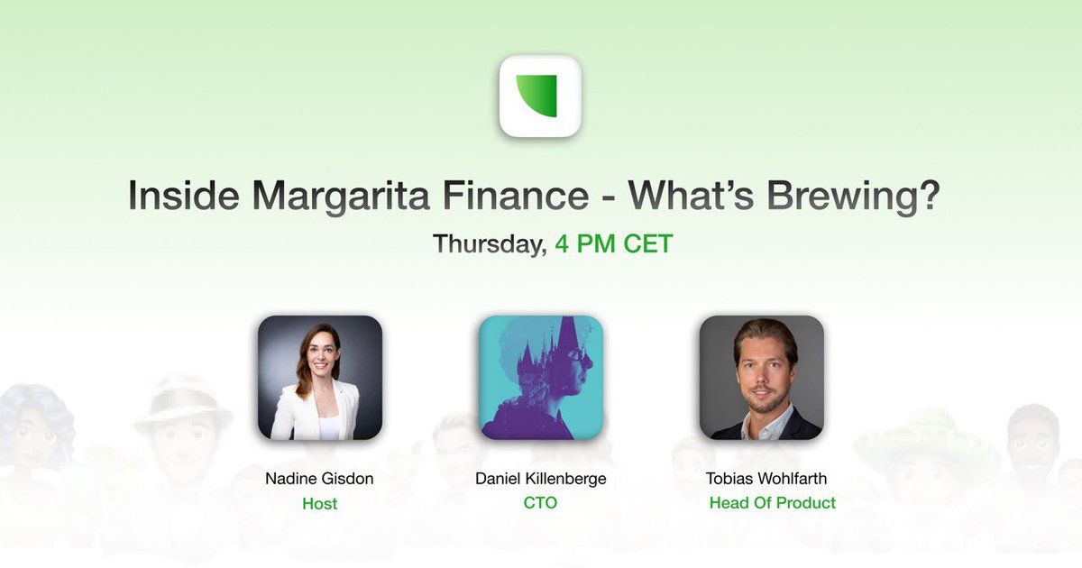 Margarita Finance (@margfinance) on Twitter photo Are you excited to learn about what’s brewing at Margarita Finance?
Join us this Thursday at 4 PM CET with our CTO <a href="/DanKillenberger/">Daniel Killenberger</a> and Head of Products <a href="/TobiasWohl31258/">Tobias Wohlfarth</a> to find out what we have in store🍸
Set your reminders now: x.com/i/spaces/1gqxv…
We’re officially Are you excited to learn about what’s brewing at Margarita Finance?
Join us this Thursday at 4 PM CET with our CTO <a href="/DanKillenberger/">Daniel Killenberger</a> and Head of Products <a href="/TobiasWohl31258/">Tobias Wohlfarth</a> to find out what we have in store🍸
Set your reminders now: x.com/i/spaces/1gqxv…
We’re officially