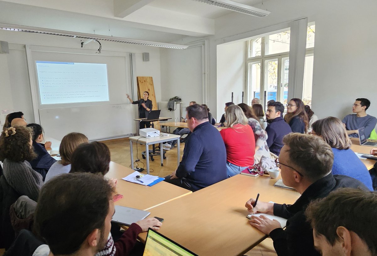 ISTO (@isto_lmu) on Twitter photo Bargaining and Inequality in the Labor Market 🤝
Packed room today for Ingrid Hägele’s ORG seminar <a href="/LMU_Muenchen/">Universität München</a>! She discussed how individual wage bargaining shapes labor market outcomes, revealing links to wage inequality and the gender wage gap. Thank you! Bargaining and Inequality in the Labor Market 🤝
Packed room today for Ingrid Hägele’s ORG seminar <a href="/LMU_Muenchen/">Universität München</a>! She discussed how individual wage bargaining shapes labor market outcomes, revealing links to wage inequality and the gender wage gap. Thank you!