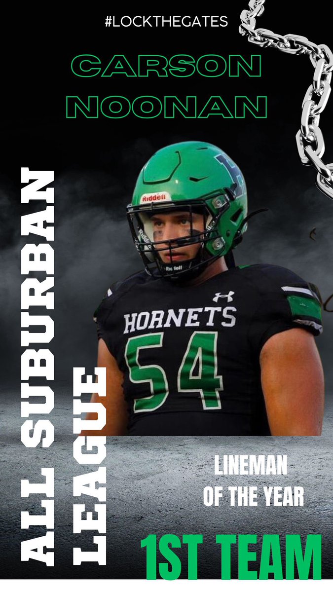 All Suburban League 1st team and Lineman of the Year! Noonan
