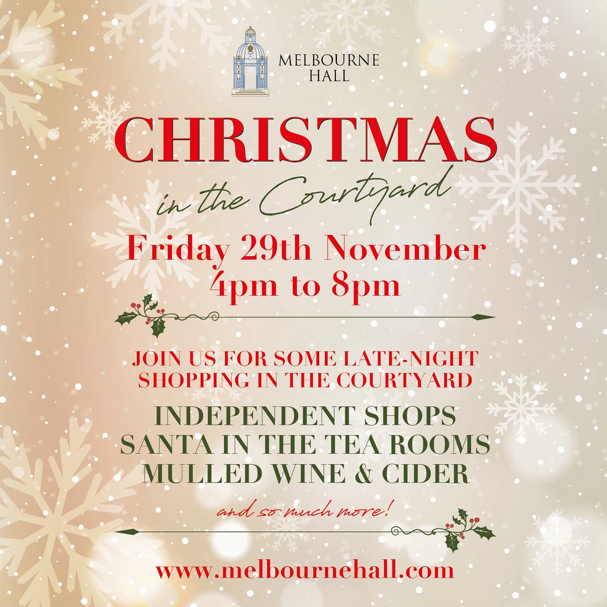 We'll be here, and are looking forward to seeing you all! 🎄🍷