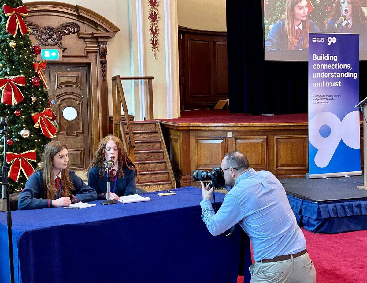 FocusAV1's tweet photo. #COP29 in Baku meets climate debate simulation event in #BelfastCityHall . @BCouncil_NI bringing young future leaders from all over Ireland to deliver this fab event #ClimateAction #britishcouncil @pfdoran https://t.co/rn4EJiEwtZ