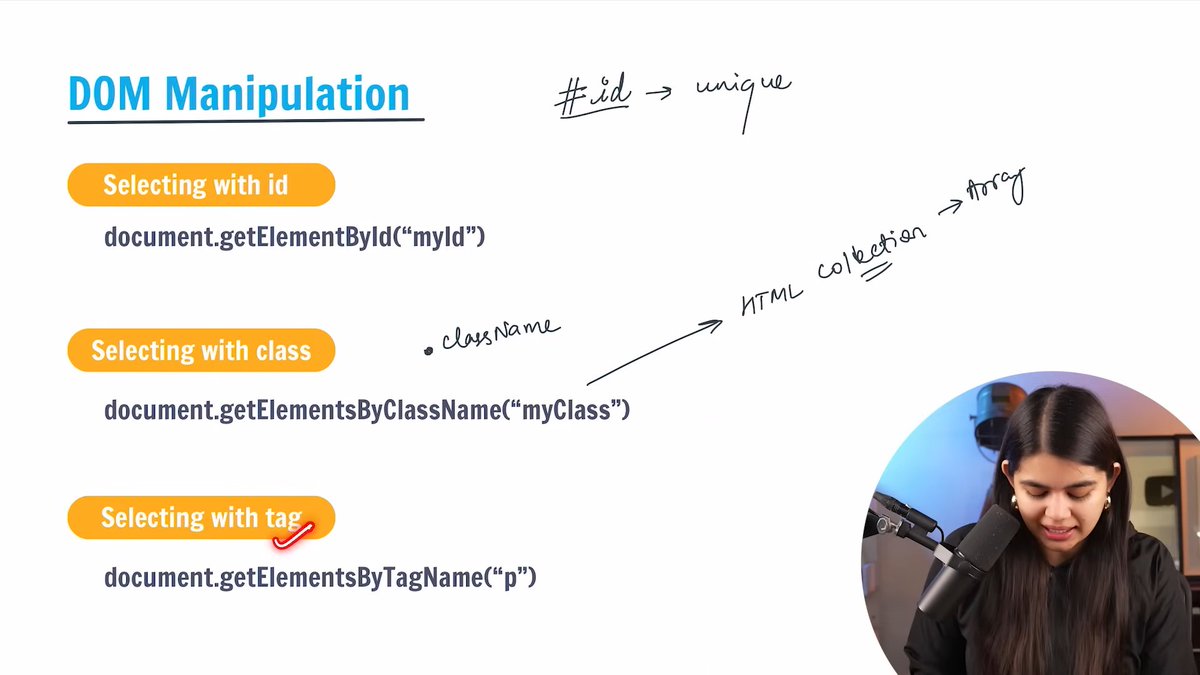 omtweet_'s tweet photo. #Day_47 of learning Web Development from Shradha Khapra and Apna College
Topics learned - DOM manipulation : Selecting with Id , Class , Tag & Query selectors in Java Script.
#100daysofcode https://t.co/FVBqjQAE0w