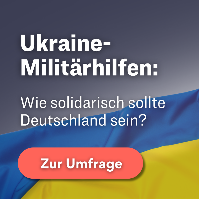 EpochTimesDE's tweet photo. Die Zustimmung der Deutschen zur militärischen Unterstützung der Ukraine hat abgenommen. Zu dem Ergebnis kommt die Körber-Stiftung in Hamburg mittels Umfrage. Wie denken Sie über die militärische Unterstützung? Jetzt teilnehmen!
