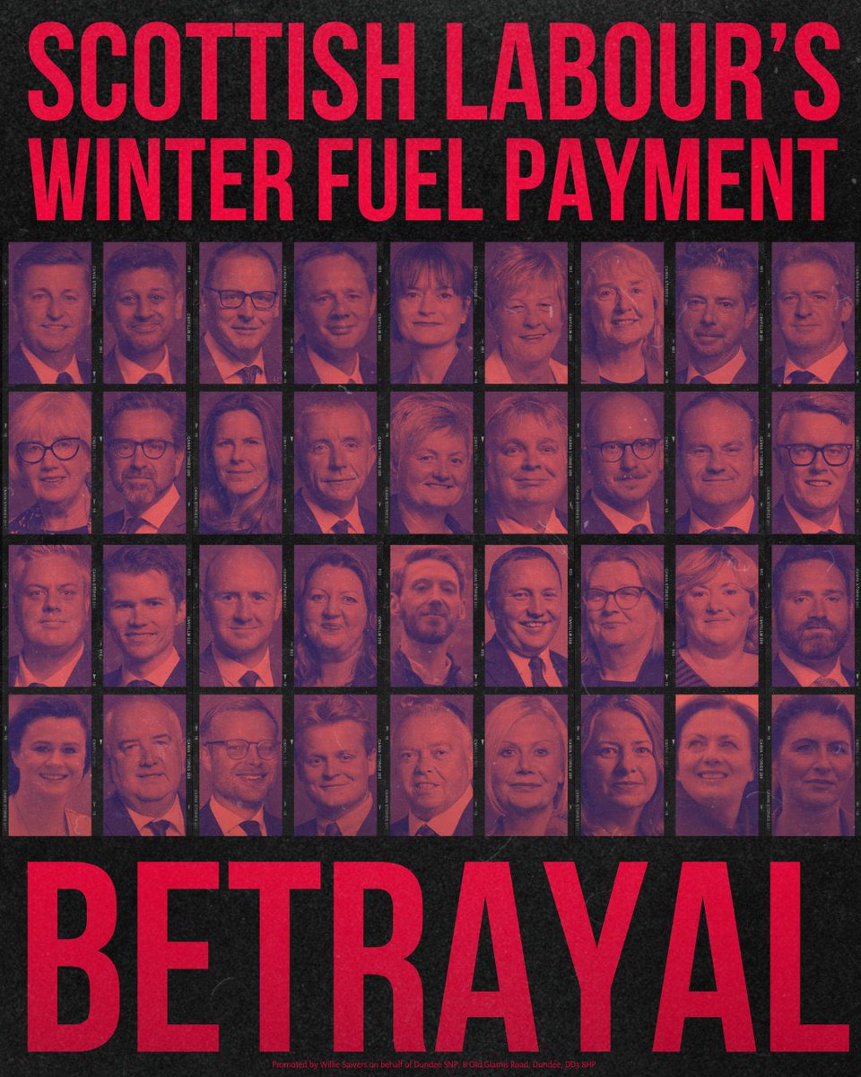 DundeeSNP's tweet photo. 🥀 10th September - Scottish Labour MPs vote to cut Winter Fuel Payment.

🥀8th October - Scottish Labour MSPs vote to cut Winter Fuel Payment.

🥀19th November - Scottish Labour pretend neither of those 2 votes happened. https://t.co/AtYRFfcmbW