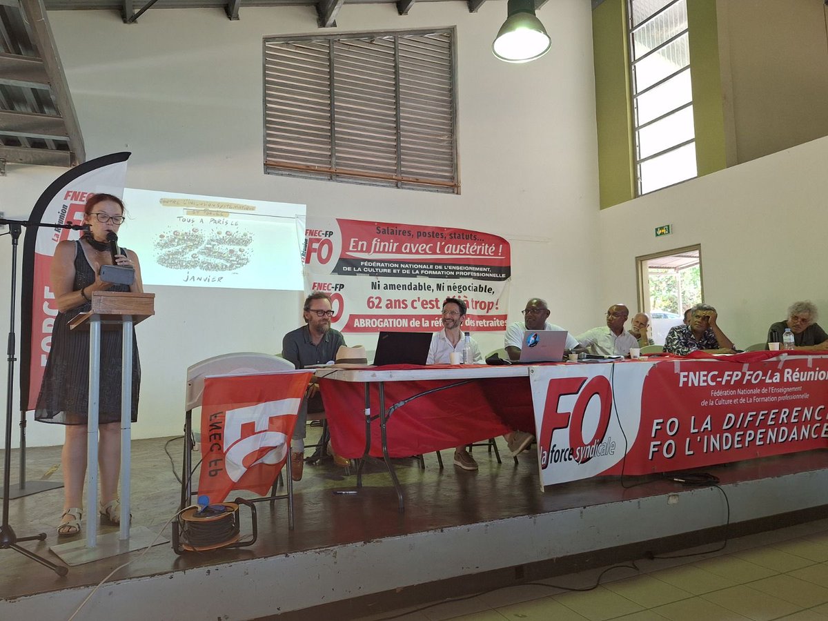 ⁦<a href="/IDFONational/">Indépendance & Direction  - FNEC-FP-fo</a>⁩ intervention de ⁦<a href="/IDFOAndersen/">Agnes Andersen</a>⁩ au meeting de ⁦<a href="/FnecFpFO/">FNEC FP-FO</a>⁩ à la Réunion                          ➡️Convergence des revendications